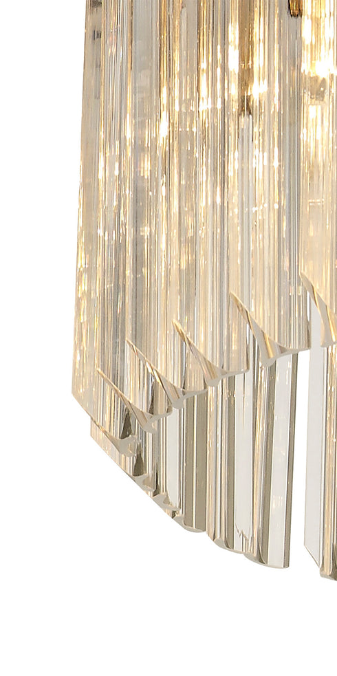 Kuna Brass/Clear Pendant Round 8 Light 60cm